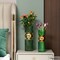 Set of 2 Decorative Green Tall Glass Vase - Modern Minimalist Decor for Parties, and Special Events - Perfect Centerpiece for Coffee Tables, Living Rooms, Dining Tables, Offices, and Farmhouse Decor